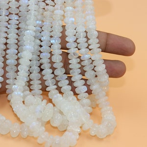 Rainbow Moonstone Smooth Carved Rondelle Shape Beads |  Moonstone Carving Beads |  Moonstone Melon Shape beads  | Natural Hand Carved beads