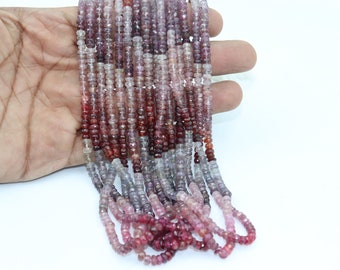AAA+ Multi Spinel Faceted Rondelle Beads   Spinel Beads 4-5mm  Natural Spinel Rondelle beads  Spinel Cut Beads Wholesale Beads