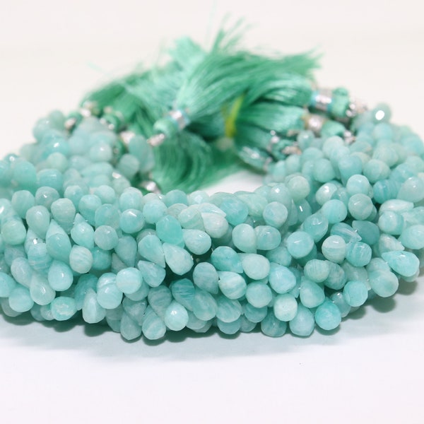 Amazonite Faceted Drops Shape Beads   Amazonite Briolette   Amazonite Drops bead   Amazonite Side Cut Drops Wholesale Beads