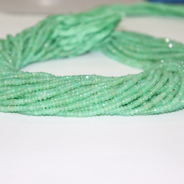 AAA+ Chrysoprase Faceted Rondelle Beads    Chrysoprase Beads   Chrysoprase Rondelle Beads   Chrysoprase Beads Strand  Wholesale Beads Lot