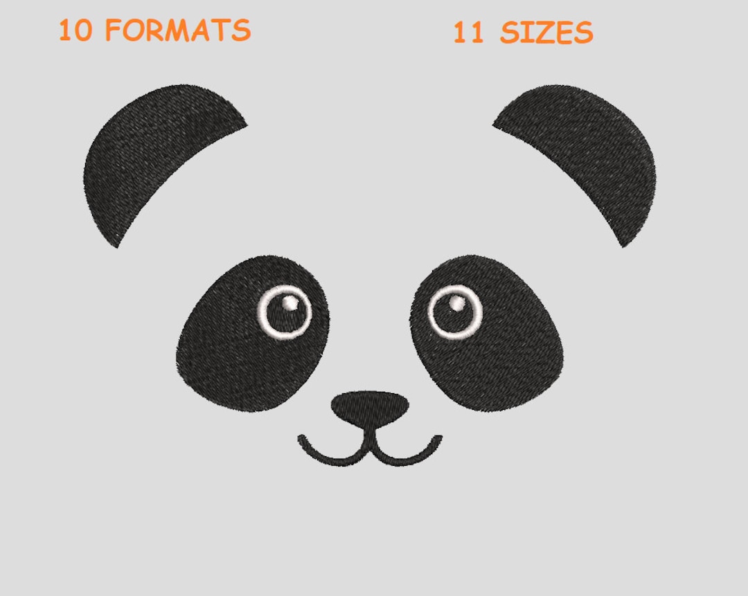 Panda Embroidery Design,panda Head Designs - Instant Download,02 - Etsy