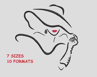 Girl Embroidery Design, face girl embroidery designs,woman face embroidery - Instant Download 07