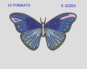 Schmetterling Stickerei, Schmetterling Design, Stickdatei, Schmetterlinge und Blumen - Instant Download