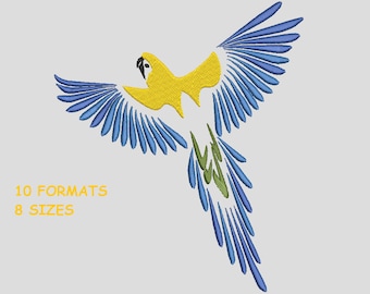 Papagei Stickerei, Papagei Stickerei Design, Vogel Stickerei Design - Instant Download