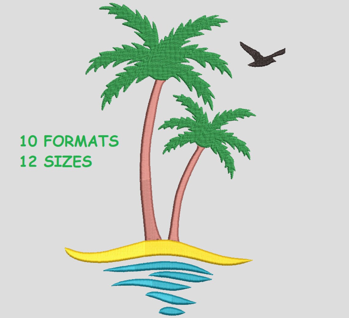 Palm Embroidery Designpalm Tree Designs Instant Download - Etsy