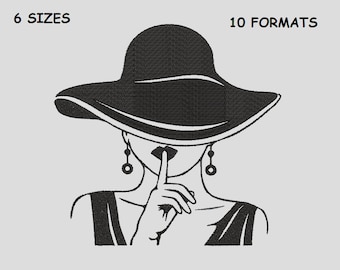 Girl Embroidery Design, face girl embroidery designs,woman face embroidery - Instant Download 14