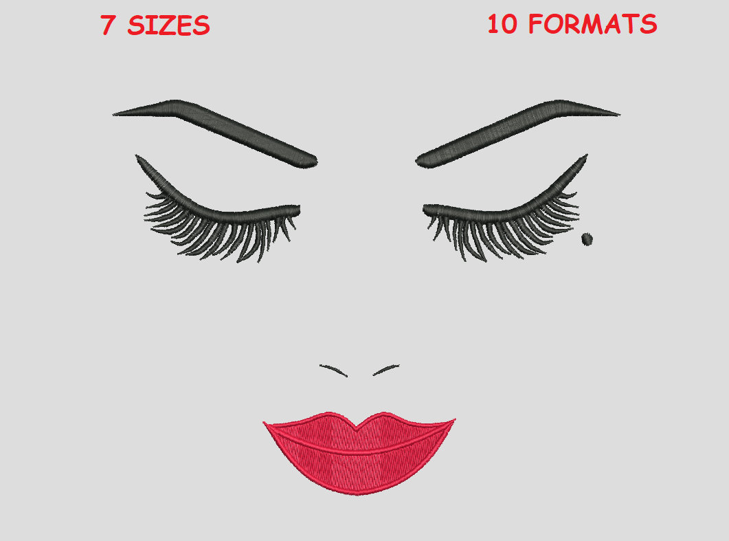 Girl Embroidery Design, face girl embroidery designs,woman face embroidery - Instant Download 10