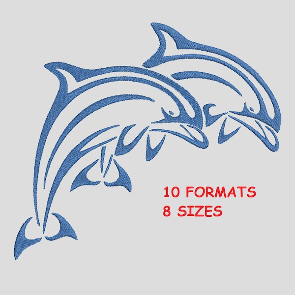 Dolphins embroidery,dolphins embroidery design - Instant Download