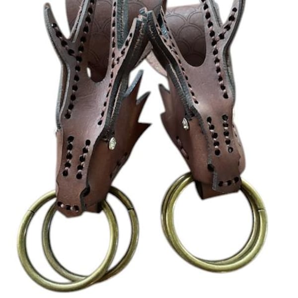 Leather Dragon Skirt Hikes: Skirt Hitch, Hem Lifter, Larp, Renaissance, Gothic Costume Accessory.