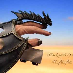 Leather Dragon Bracelet: Hand Stitched Fantasy Cuff, Ren Faire Cosplay.