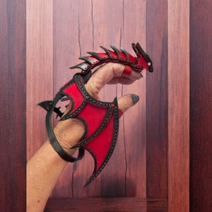 Handmade Leather Dragon Bracelet: Adjustable Fantasy Cuff, Cosplay Jewelry.