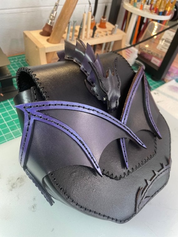 3D Dragon Leather Belt Bag: Hand-dyed Renaissance Pouch. - Etsy display picture 2