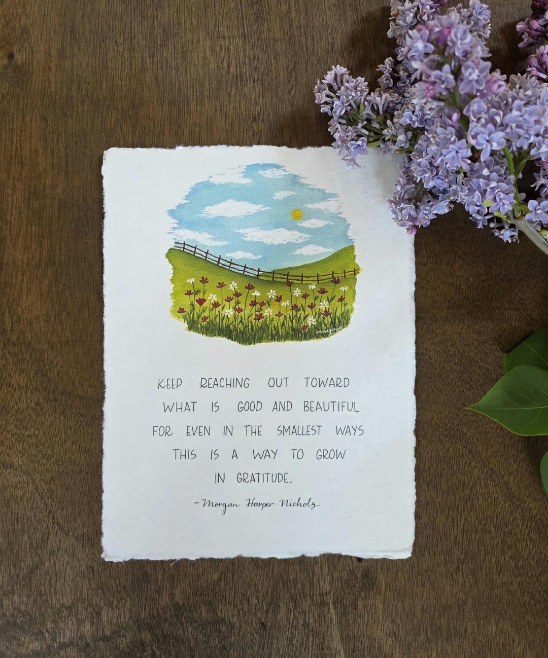 Handwritten Quote Watercolor Print on Handmade Paper (8.5x11in) - Etsy