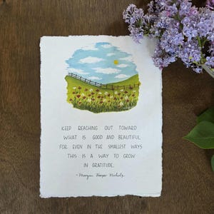 Décoration de presse-papiers, impression aquarelle originale peinte à la main, impression manuscrite originale sur papier fait main