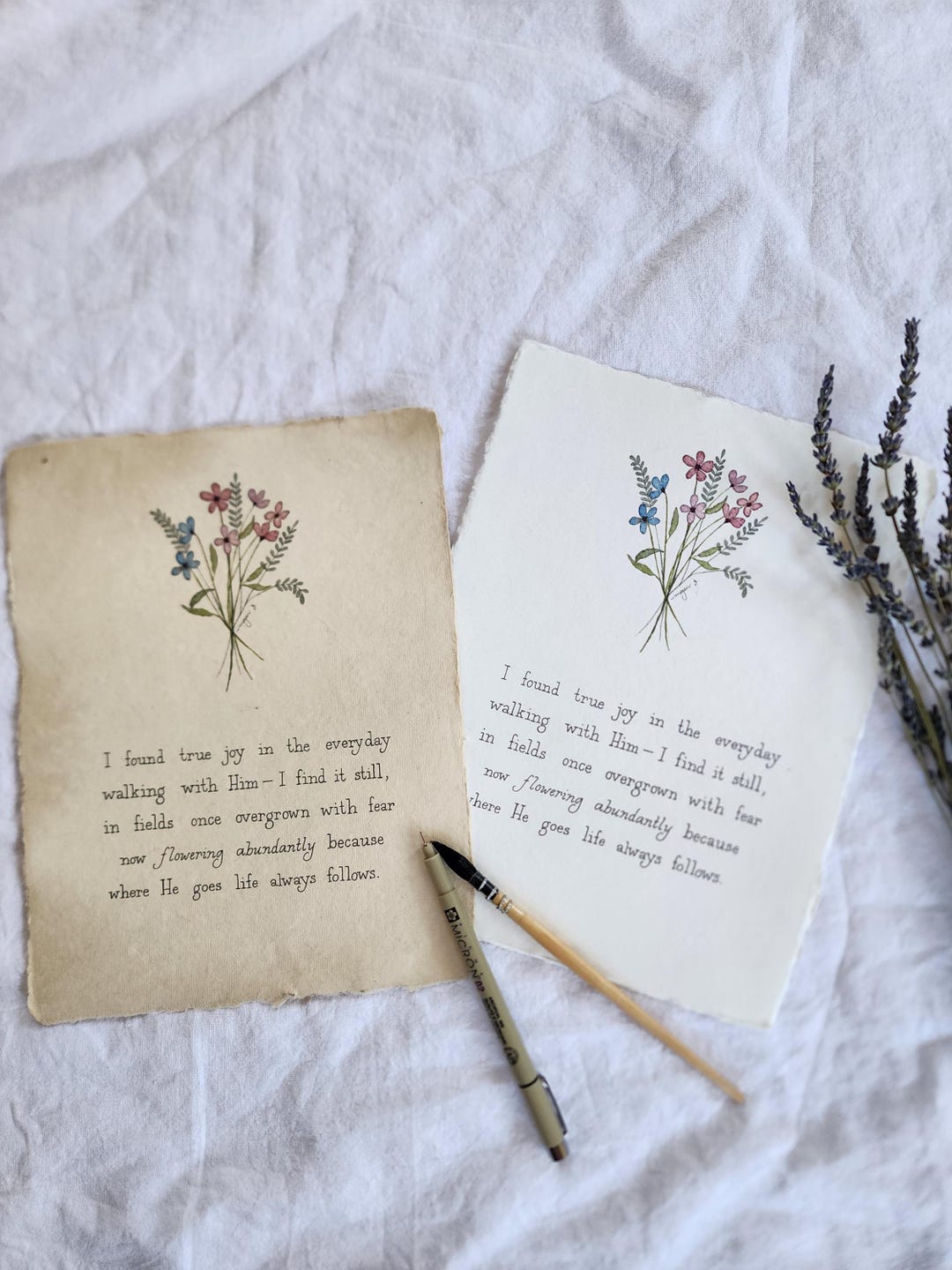 Watercolor Floral Quote Print on Handmade Paper (8.5x11in) - Etsy