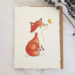 carte de voeux vierge originale dessinée à la main et peinte à l'aquarelle