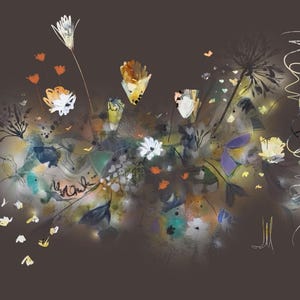 Peinture numérique abstraite originale imprimée sur papier beaux-arts avec contour blanc , facile à encadrer, tirage limité de ci. Unique