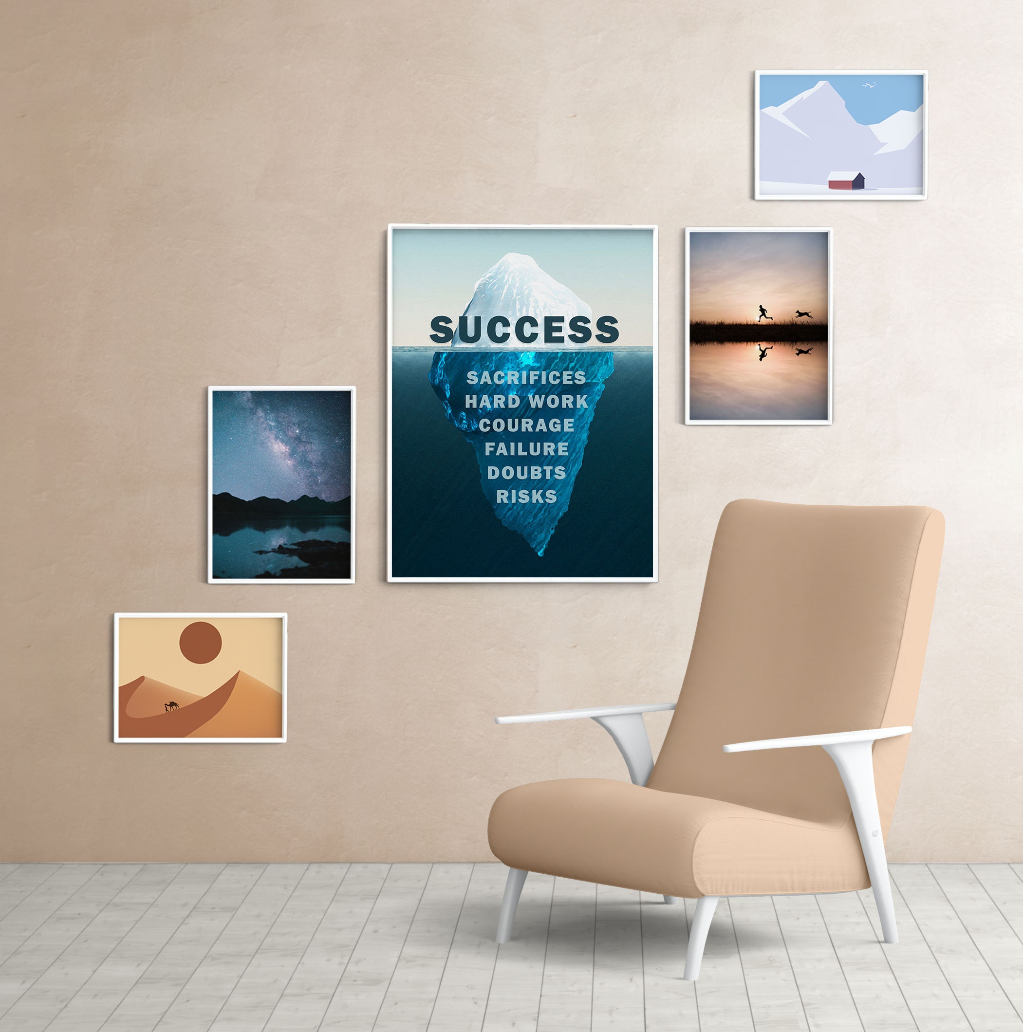 Success Inspirational Wall Art Prints Motivational Wall Art | Etsy