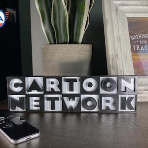 Cartoon Network Logo Sign, Retro 90s Cartoon Room Shelf Decor