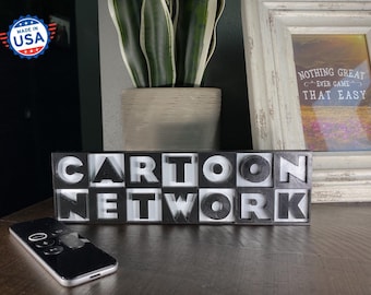 Cartoon Network Logo Sign, Retro 90s Cartoon Room Shelf Decor