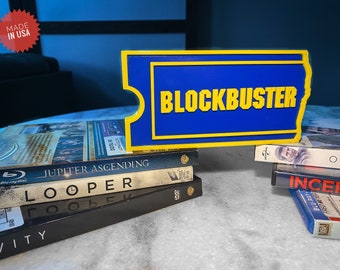 Blockbuster Video Retro Sign — 90s Nostalgia Wall Decor, Movie Night Gift, Vintage Home Theater Man Cave Art