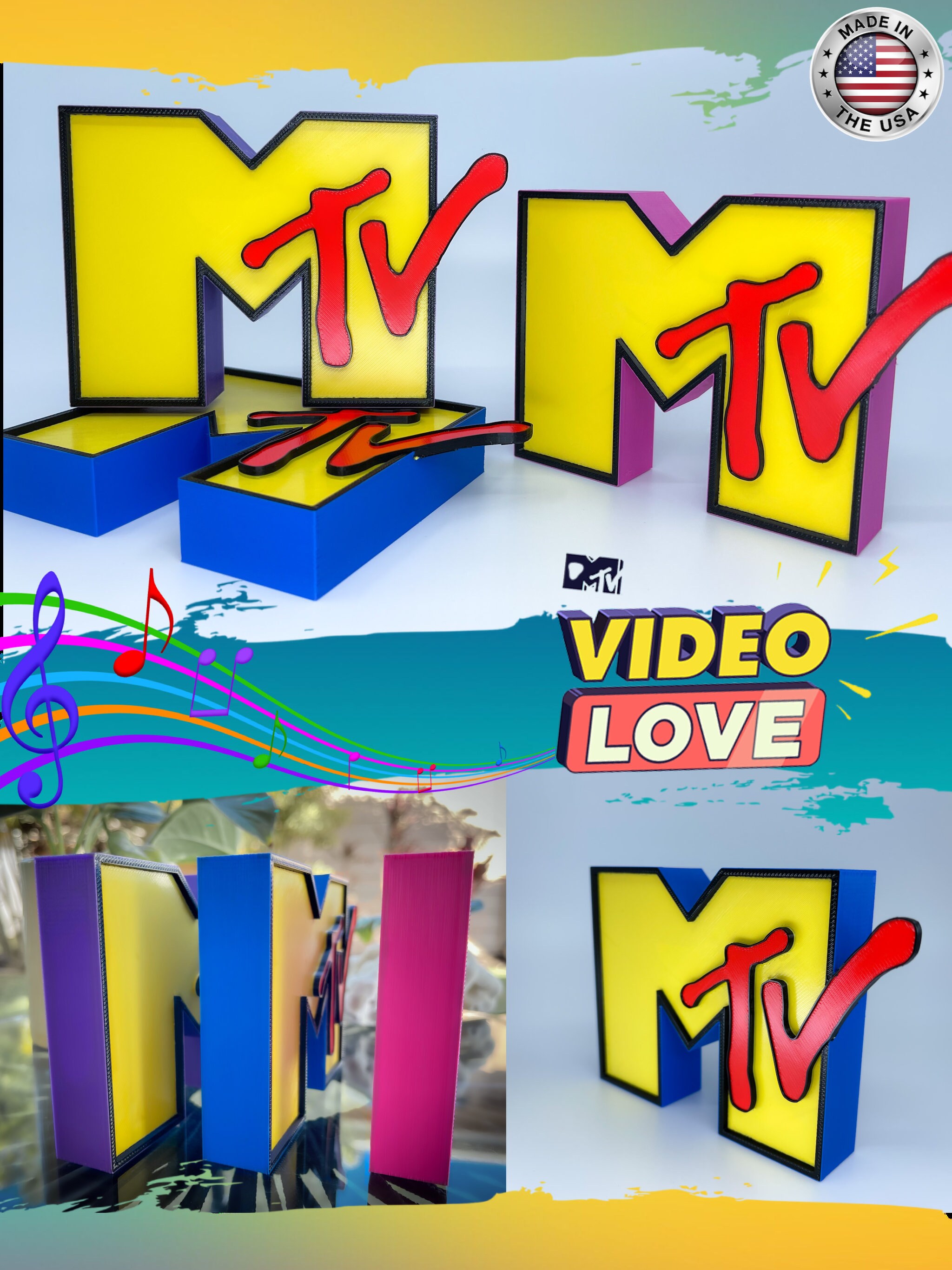 MTV Logo Sign — Retro 80s 90s Music Room Decor - Etsy
