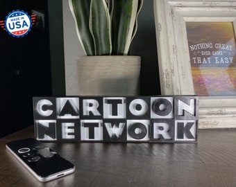 Cartoon Network Logo Retro Sign — 90s 2000s Cartoon Nostalgia Decor, Handcrafted Man Cave Game Room Wall Art Gift