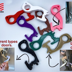 No Touch Door Opener Tool, Hygienic Keychain Multi-Tool for Hands-Free Use