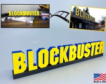 Blockbuster Video Retro Wall Sign — 80s 90s Nostalgia Gift, Game Room Man Cave Home Theater Vintage Movie Decor