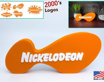 Nickelodeon Logo Sign, Orange Retro 90s Cartoon Room Decor