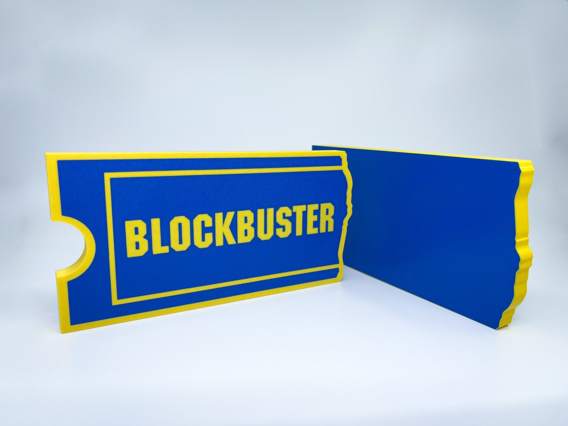 Blockbuster Video 3D Printed Sign - Extra Large 9x4.5 Inches Nostalgia Decor