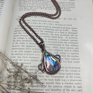 Abalone + Antique Bezel // Electroformed Copper // Pendant Necklace