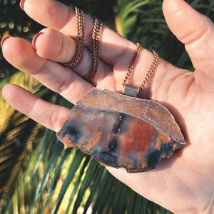 Petrified Wood // Electroformed Copper // Pendant Necklace