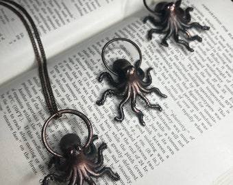 Octopus Cephalopod // Electroformed Copper // Pendant Necklace // Jewelry