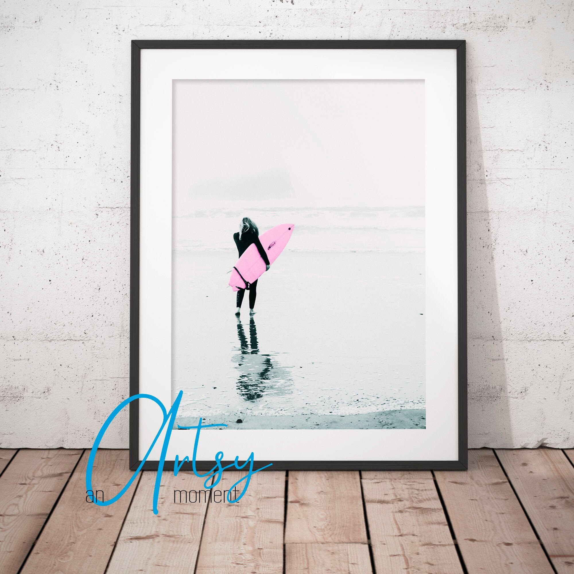 Surfer Girl Print Surf Art Coastal Wall Art Beach Print Etsy