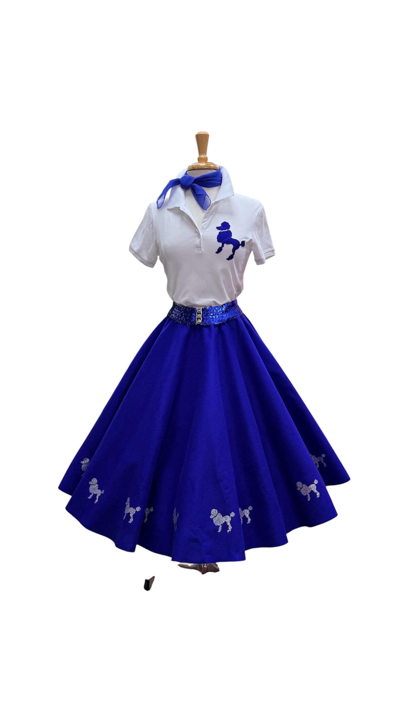 blue poodle dress Adult size S Royal skirt outfit, free alteration on waist Sale26MomDress Why Did We See Size:36 Regular Jacket