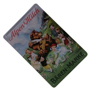 Blechschild Metallschild Wandschild Kindermotiv Bärenfamilie20 x 25 cm Blechschild Metallschild Wandschild Kindermotiv Bärenfamilie20 x 25 cm