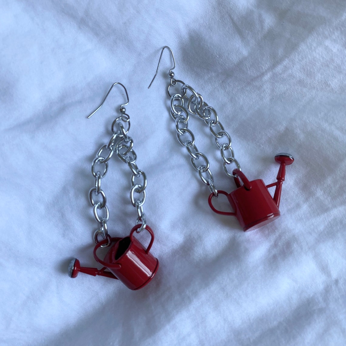 Red Watering Can Earrings Etsy