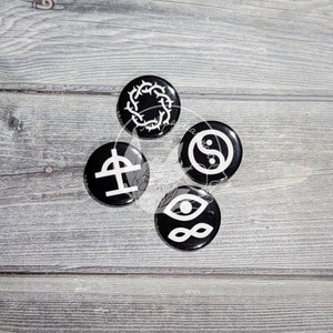Bad Omens Logo and Tricon Pin Button Set