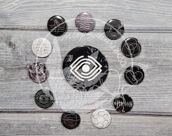 Spiritbox Tsunami Sea Logo and Song Pin Button Set