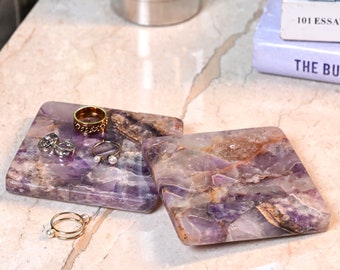 Amethyst Coasters – Purple Crystal – Luxury Gifts | Home Decor | Coffee Table Decor | Wedding Gifts | Gift for Her