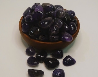 Amethyst Tumble Stone Dark Purple Healing Crystals Natural Gemstone with Metaphysical Energy for Chakra Balancing