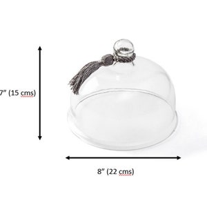 Glass Cloche Bell Shape 8 Round Clear Hand blown Glass Dome Dish Cover for Platters, Cake Stands image 5