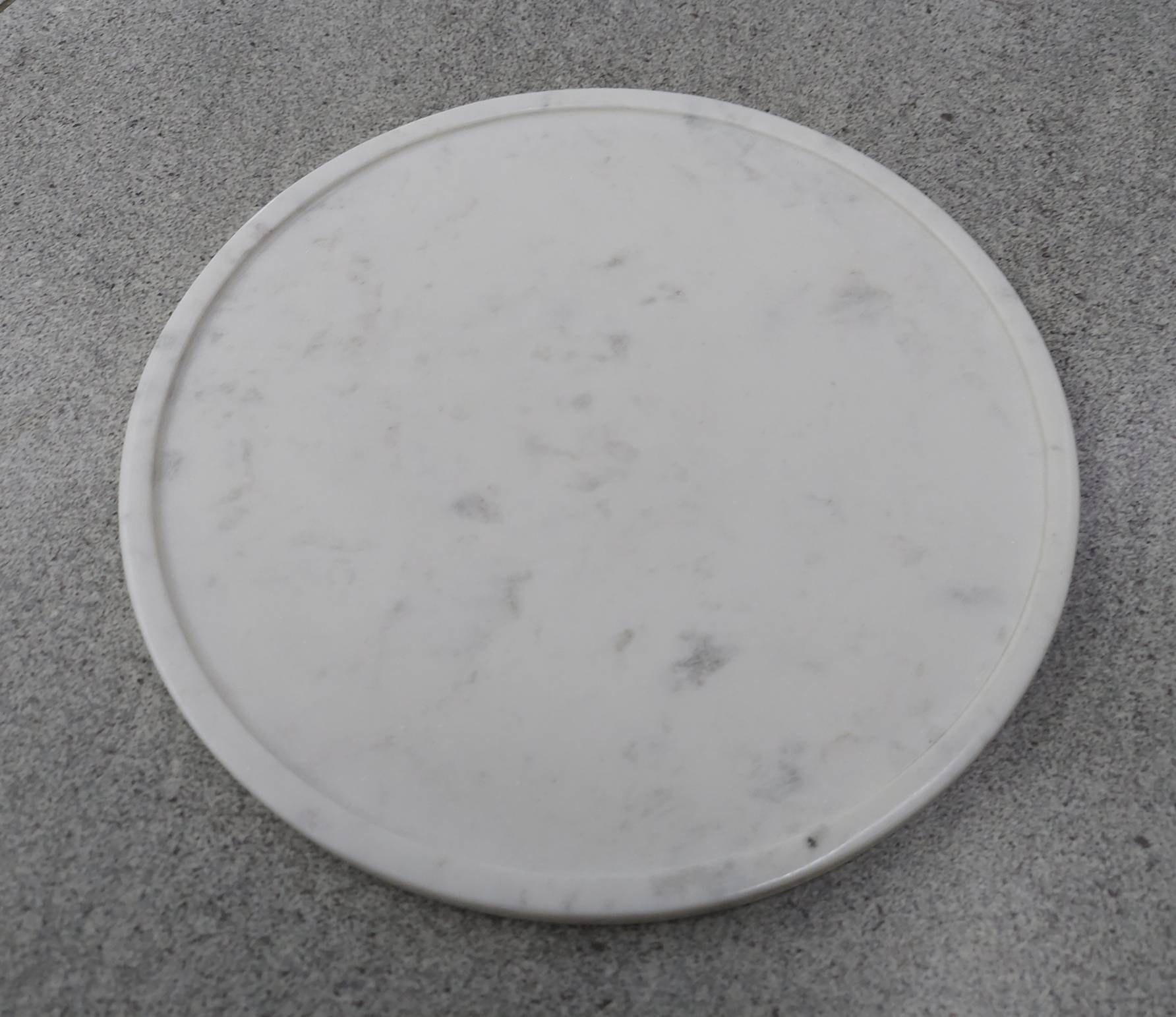 Round Marble Tray White Marble Decorative Tray Platter Table Etsy