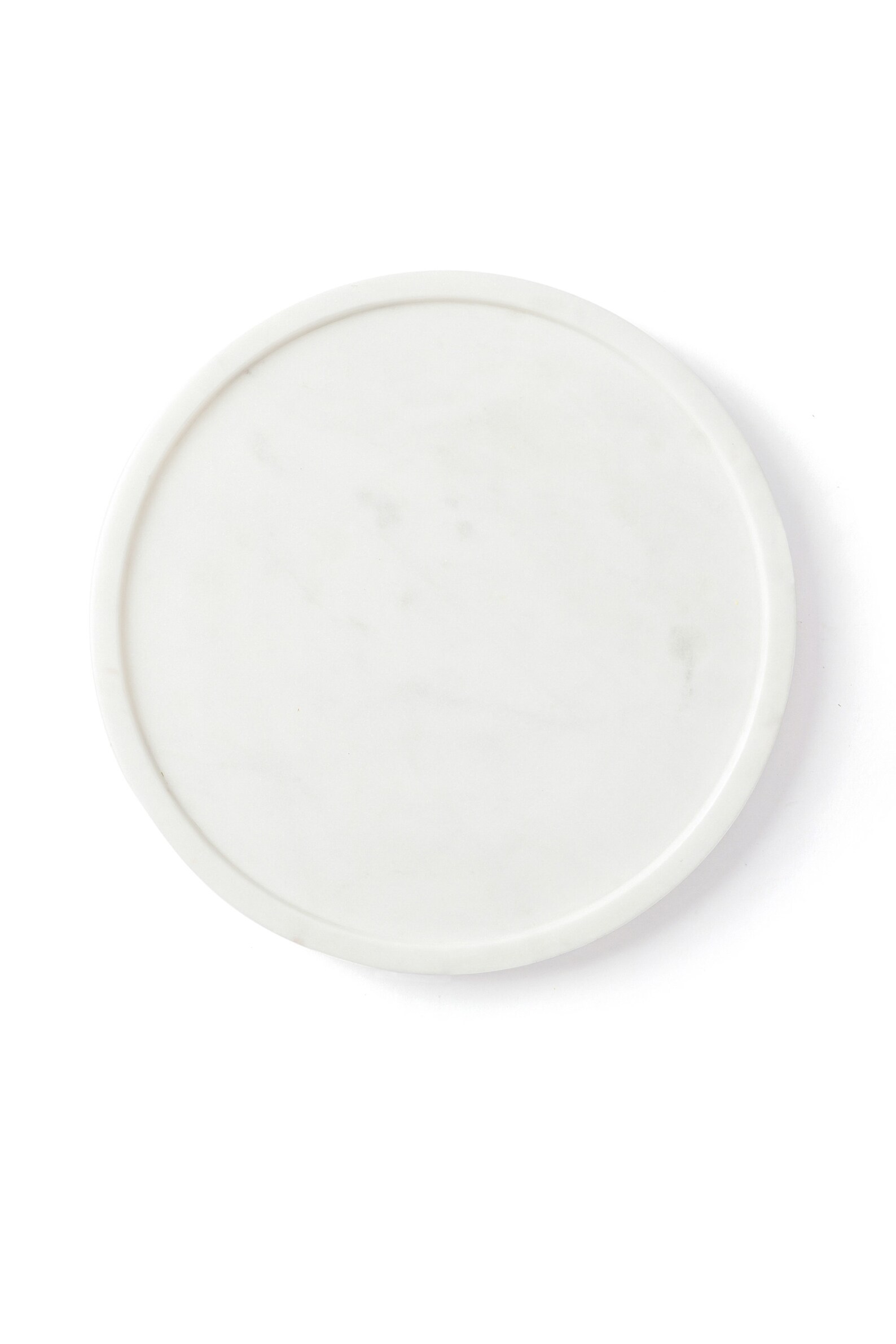 Round Marble Tray White Marble Decorative Tray Platter Table Etsy