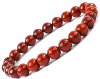 Natural Handmade Red Jasper Bracelet for Women: Gemstone Crystal Healing Spiritual Jewelry