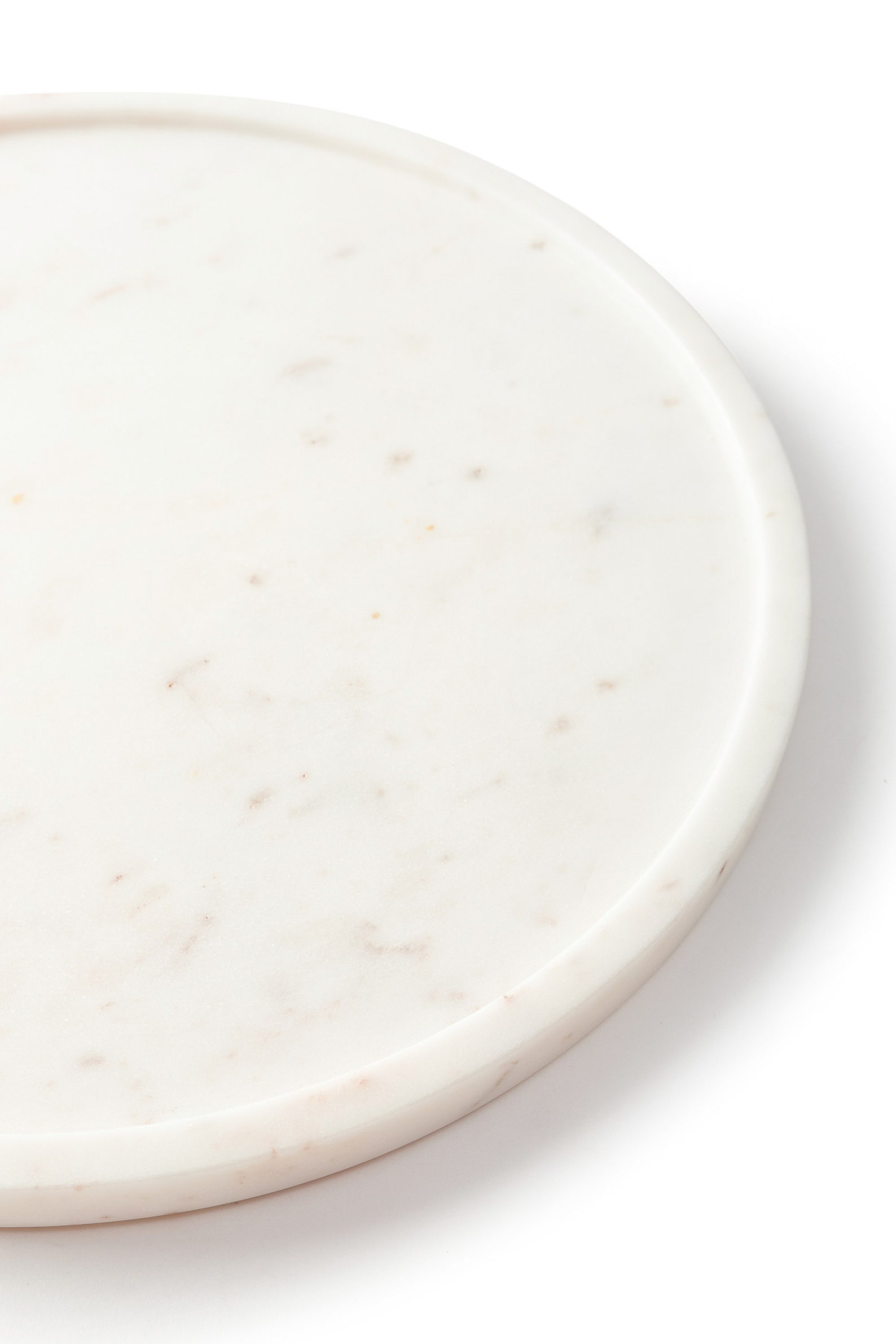 Round Marble Tray White Marble Decorative Tray Platter Table Etsy