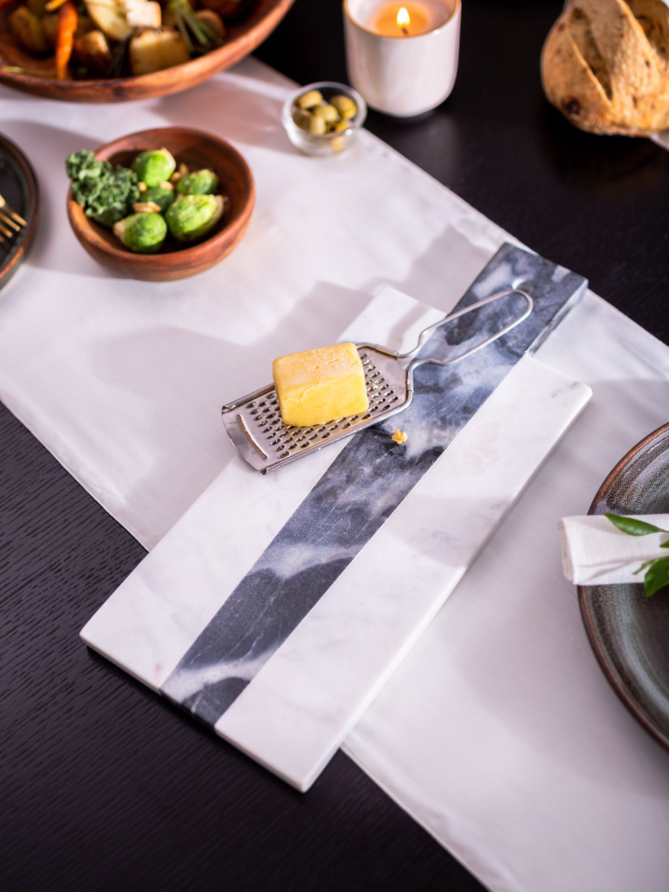 White & Grey Marble Cutting Board Chopping Board Kitchen Etsy