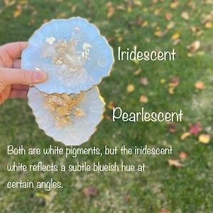 White and gold resin coaster set, irregular coasters, random shape, handmade geode agate coasters, large coasters image 3