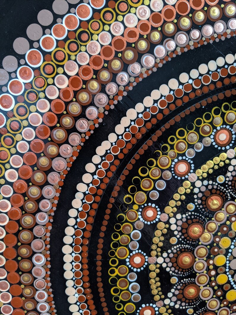 Hand Painted Wall Hanging on Solid Wood 24 Dot Mandala Etsy